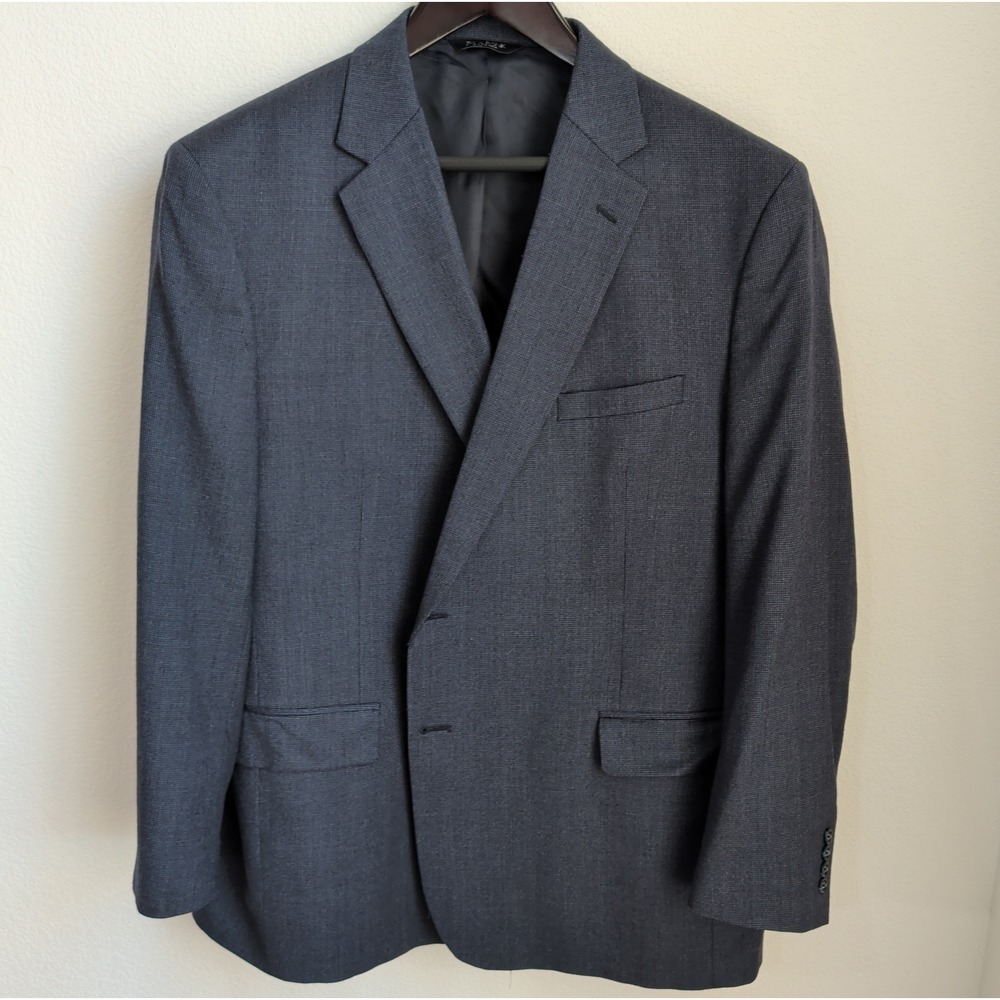 Jos A Bank Big & Tall Blazer Sport Coat 54L Wool Cashmere Charcoal Grey Check - Picture 10 of 10